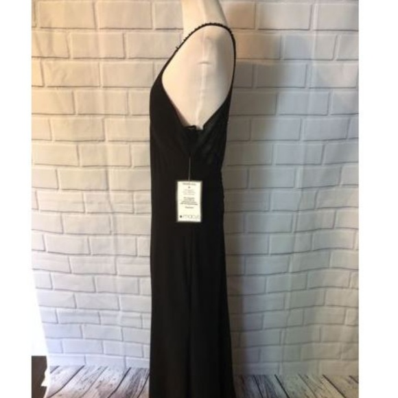 NWT Sequin Hearts Black Gown Beaded Keyhole Formal - Picture 4 of 8